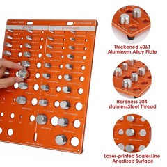 Nut and Bolt Thread Checker, Standard & Metric 42 Hole, Screw Size Tester as