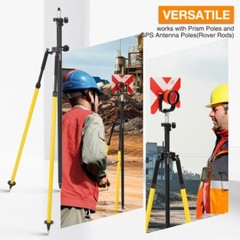 Surveying Bipod Tripod Thumb Release Aluminum Telescopic Stand for Prism Pole