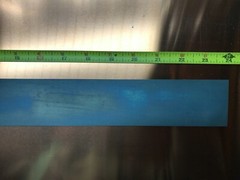 99.95% Pure Molybdenum Sheet, matte finish, 0.005″ thick, 22″ long x 2-3″ wide