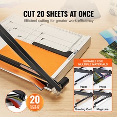 VEVOR Paper Cutter Guillotine Trimmer 18″ 20 Sheets Cutting Capacity Metal Base