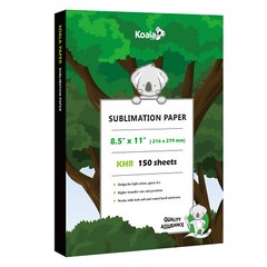 150 Sheets Koala Sublimation Paper 8.5X11 for Inkjet Heat Transfer Cotton Poly
