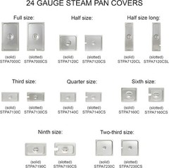 1/9 Size Solid Steam Table / Hotel Pan Cover