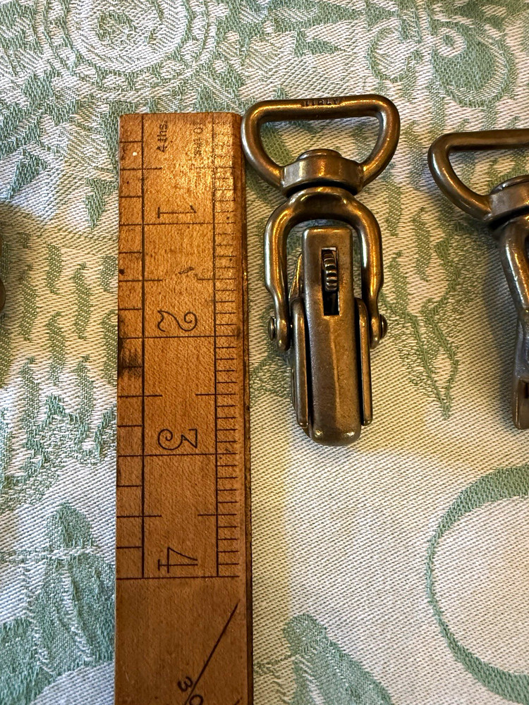 Lot of 9 Italian Solid Brass Swivel Trigger Snap Hooks Antique Finish Heavy Duty