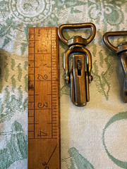 Lot of 9 Italian Solid Brass Swivel Trigger Snap Hooks Antique Finish Heavy Duty