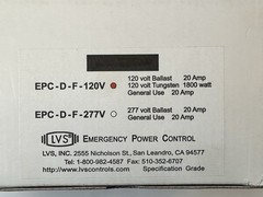 LVS EPC-D-F-120V Emergency Power Lighting Control 120V 20A 1800w New