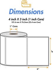 OfficeSmartLabels – 4″ x 3″ Direct 1 Inch Core – 4 x 3 – Prime – 04 Rolls