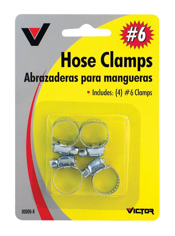 Victor 1/4 in to 7/8 in. SAE 4′ SAE 6 Silver Hose Clamp Stainless Steel Band