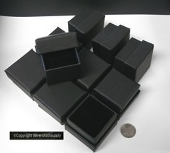 Ring Box jewelry displays 10 Matte Black 2″ cardboard ring gift boxes JD041