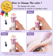60 Colors Multicolor Pen in One, 6Pcs 10-In-1 Retractable Colored Ballpoint Pens