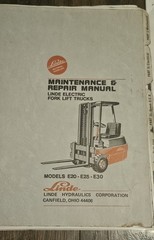 Vintage 1973 Linde E20 E25 E30 Electric Forklift Shop Manual Parts Book