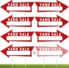 7 PC Yard Sale Signs with Stakes, 17″ X 6″, Double-Sided Yard Sale Arrows Sign w