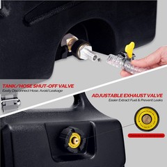 Portable Gas Can 15 Gallon Fuel Caddy Storage Tank with Transfer Nozzle Black