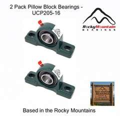 (2) UCP208-24 Solid Base Pillow Block Bearing 1-1/2 Bore Self Aligning 2 Bolt