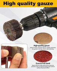 8 Pcs Flap Wheel Sander Set, 1/4″ Shank 8Size Flapper Wheel, SHITIME Long-Lastin