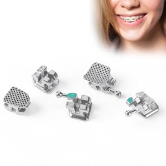 AZDENT 50 Set Dental Orthodontic MIM Monoblock Brackets Brace MBT/Roth Hooks