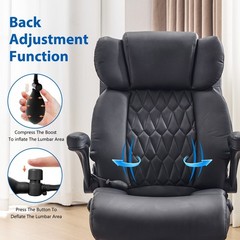 500LBS Big and Tall Office Chair Heavy Duty Executive PU Leather Wide Seat