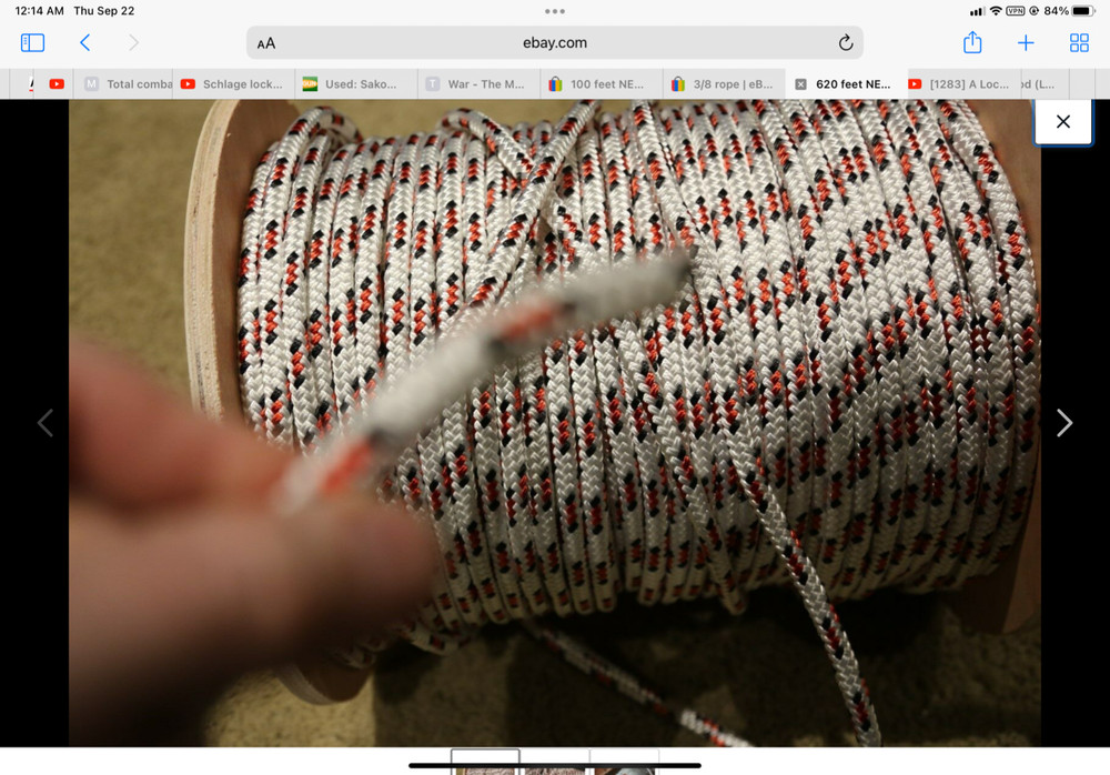 100 feet NEW Double Braid Polyester Rope 3/8 4800Lbs BREAKING STRENGTH NEW