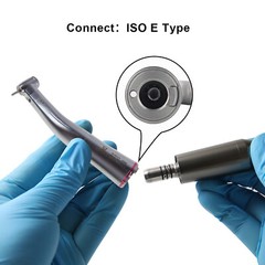 Dental Attachment Handpiece 1:5 Friction Grip Fiber Optic LED Contra Angle Red