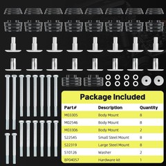 KF04058BK Body Cab Bushing Kits Body Mount Bushing Kit for 1999-2007 Ford Sup…