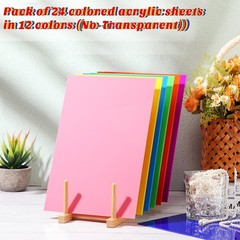 24 PCS 7×5 Inch Colored Opaque Cast Acrylic Sheets 12 Colors 2mm Thick Laser