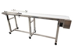 110V 82.7″*7.8″ Food Grade White PU Belt Conveyor Stainless Steel Body 120W