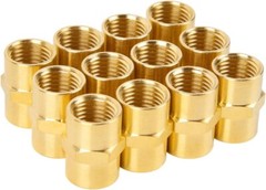 12 Pack Air Hose Fittings Brass Pipe Fitting Coupling 1/4″ x 1/4″ NPT Female New