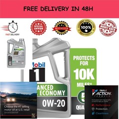 Mobil 1 Advanced Fuel Economy Full Synthetic Motor Oil 0W-20, 5 Quart