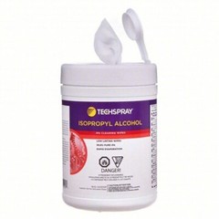 Techspray 1610-100FL – Isopropyl Alcohol (IPA) Wipes, 99.8%, Flip-Top Tub, 100 W