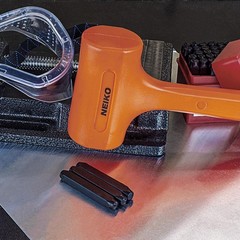 NEIKO 02847A 2 LB Dead Blow Hammer, Neon Orange | Unibody Molded | Checkered
