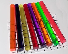8 DIFFERENT 1” INCH DIAMETER CLEAR ACRYLIC RODS BLUE RED PINK PURPLE GREEN AMBER