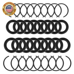 20 Packs Impact Retaining Ring Clips with O-Rings, 3/8″ & 1/2″ Friction Rings So