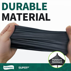 Supmedic Vinyl Disposable Exam Gloves, Black 4Mil Powder-Free Latex-Free Medical