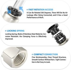 Female Straight 1/4 Inch Tube OD x 1/4 Inch NPT Thread Push to Connect Fittin…