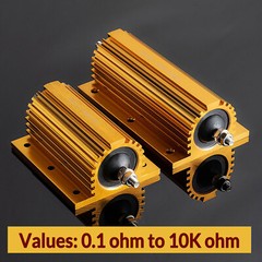 25W/50W Golden Aluminium Load Resistor Wirewound Various Values 0.1ohm – 10K ohm