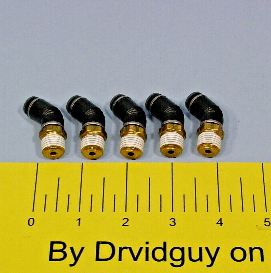 Lot of 5 SMC KV2K07-35S 45° Male Elbow Tube 1/4″ Thread-Tube Size 1/4-18 NPT