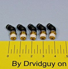 Lot of 5 SMC KV2K07-35S 45° Male Elbow Tube 1/4″ Thread-Tube Size 1/4-18 NPT