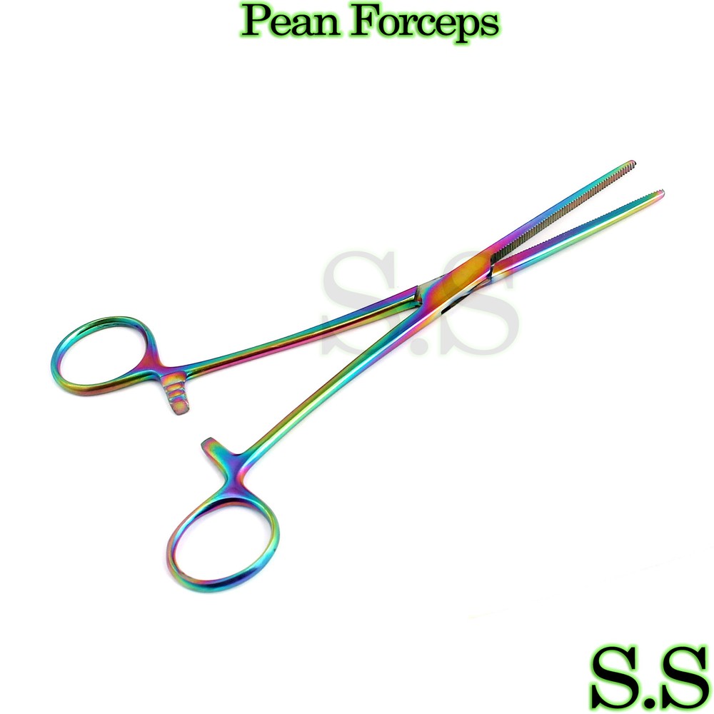 Multi Color Rainbow Pean Hemostat Forceps 8″ Straight Pliers Hemostat Forceps