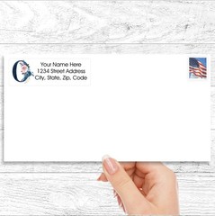 60 Return Address Labels Personalized Printed 3/4 x 2 1/4 Floral Monogram