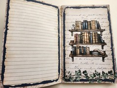 Junk Journal Booklet Blank “BOOK CLUB” Library Books HANDMADE Lg 8.5″x5.5″ 40pgs