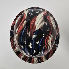 full brim hard hat custom hydro dipped IN HI REZ 3D AMERICAN FLAG WAVING NEW