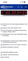 MASTERCLOCK MDN49 LED Display Clock 42” Long! 4” Talll Digits