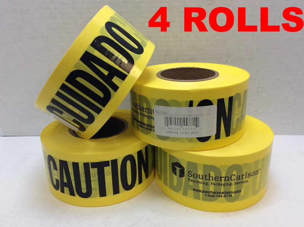 Empire Level 71-1001 1000 ft x 3 in Caution Barricade Tape, Yellow, Misprint
