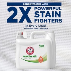 ARM & HAMMER Sensitive Skin Free & Clear, 140 Loads Liquid Laundry Detergent, 14