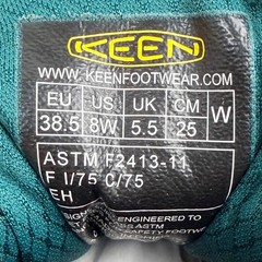 KEEN Utility Work Shoes Women’s 8W Grey Teal Safety Toe EH Low Sneakers