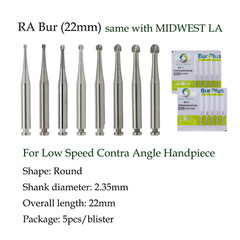 Wave Dental Carbide Bur Round for Slow Speed Latch Handpiece RA 1 2 3 4 5 6 7 8