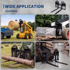Pallet Fork 45″ Frame 4000LBS W/ 48″ Fork Blades for Loaders Tractors Skid Steer