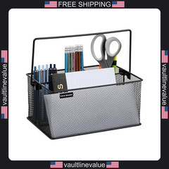 Multi Purpose Storage Caddy 4 Compartment Metal Mesh Kitchen Office Organizer
