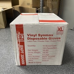 1000PCS/CT Basic Vinyl Synmax Disposable Gloves XL Powder Free & Non-Latex