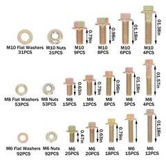 521 x Flange Bolts Assortment Kit M10 M8 M6 8.8 Grade Alloy Steel for Industrial