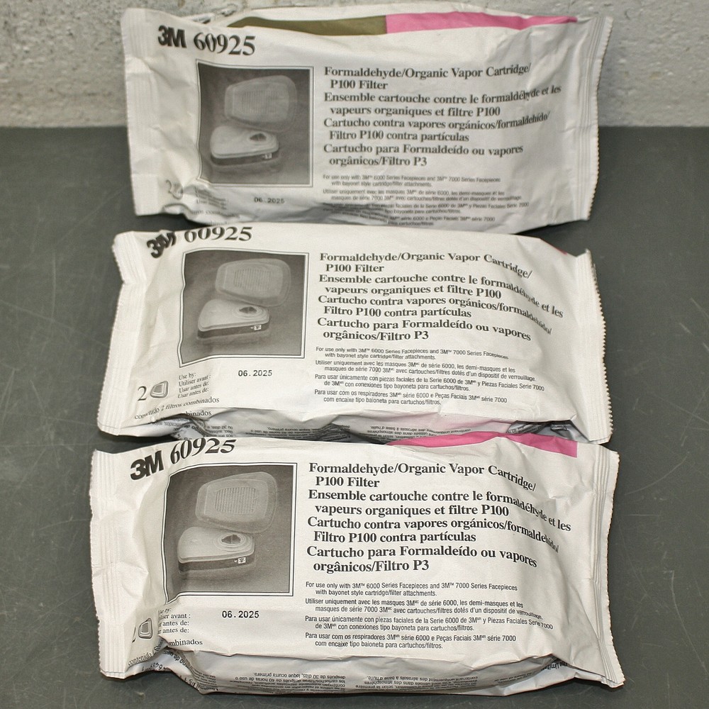 EXPIRED 06/2025 – (3 Pairs) 3M Combination Cartridge Filter 60925, Bayonet OV FM